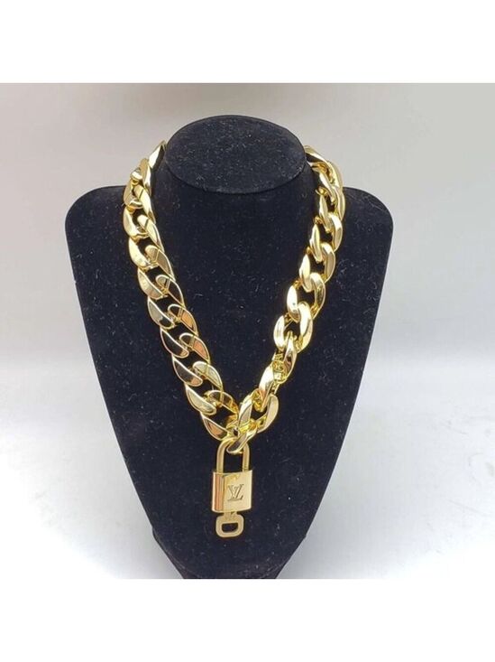 Louis Vuitton Other - Authentic Louis Vuitton Lock&  Key with Unbranded Cuban Style Gold Plated Chain